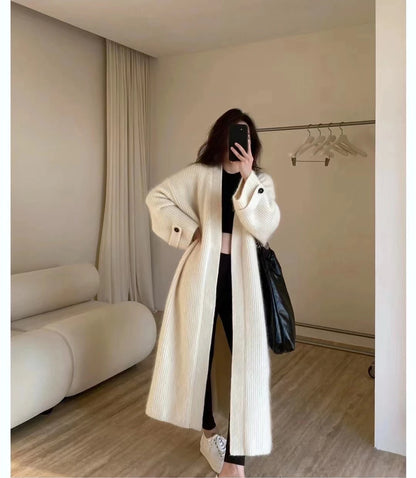 \Women Knitted Cardigan Sweater Autumn Winter Casual