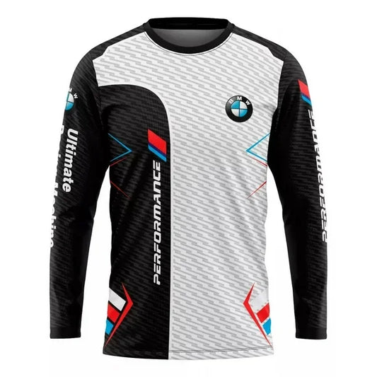 BMW MOTO Racing Cycling Suit Black White Performance Shirt