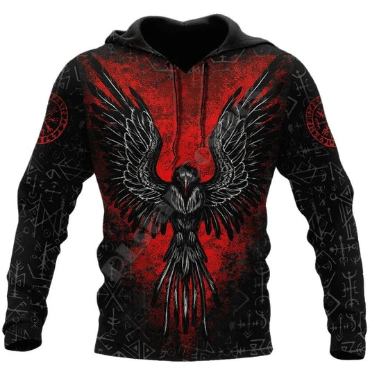 Men's 3D Wolf & Dragon Tattoo Hoodie  Retro Vintage Unisex Sweatshirt