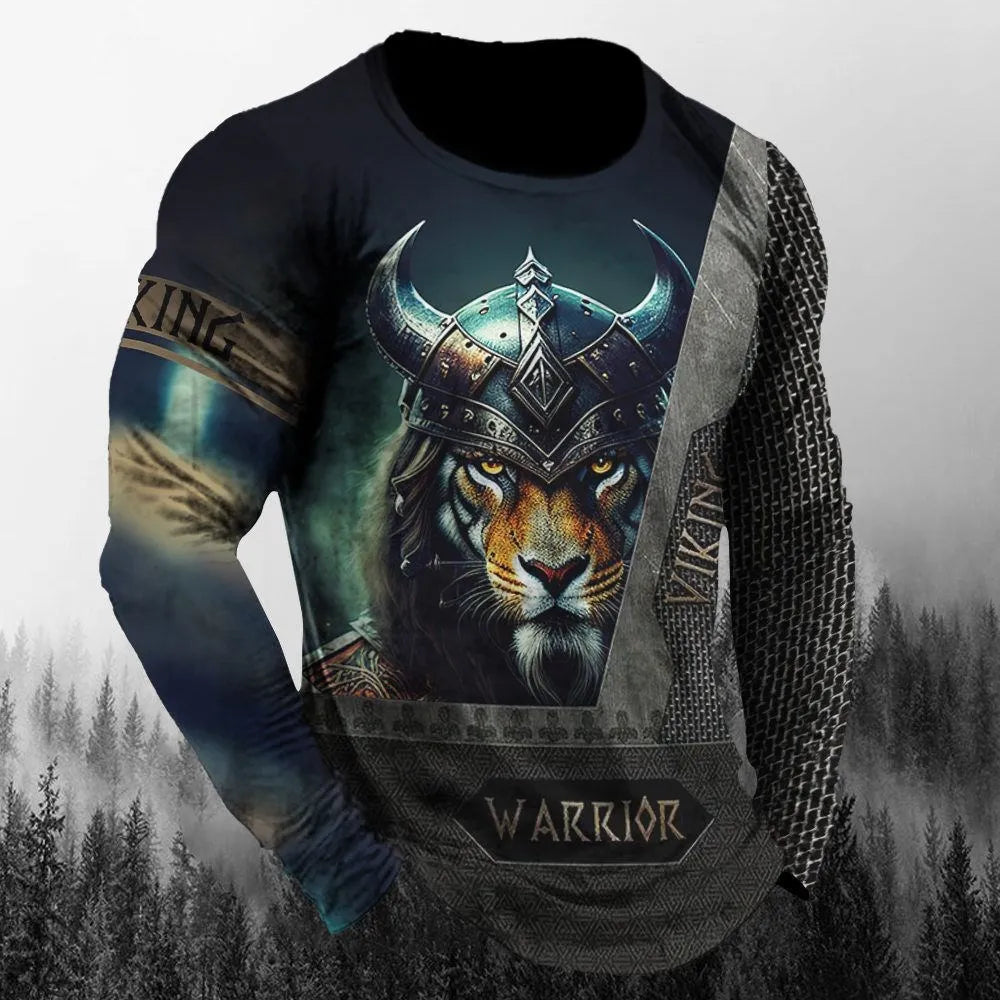 Men’s 3D Animal Wolf Shirt – Trendy Loose Casual Tee