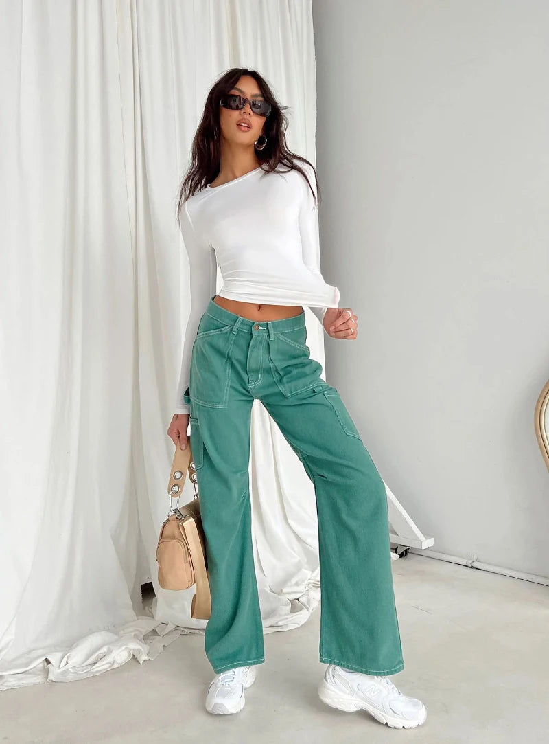 Slim Fit Women's Long Sleeve T-Shirt Y2K Streetwear