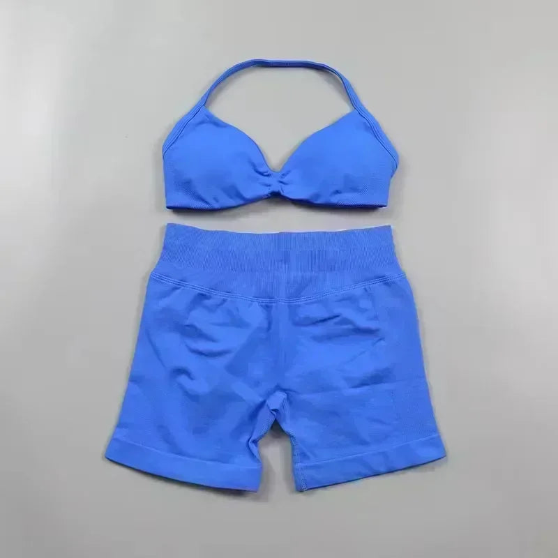 2PCS Women's Yoga Set – Bra & High Waist Shorts