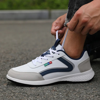 Italian PU leather men's sneakers, breathable summer fashion