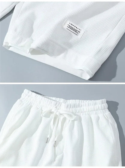 Men's Waffle 2PC Summer Tracksuit – T-Shirt & Shorts