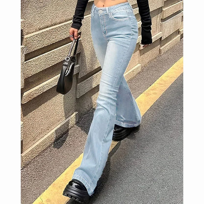 Women's High Waist Flared Jeans Stretch Bootcut Denim Pants