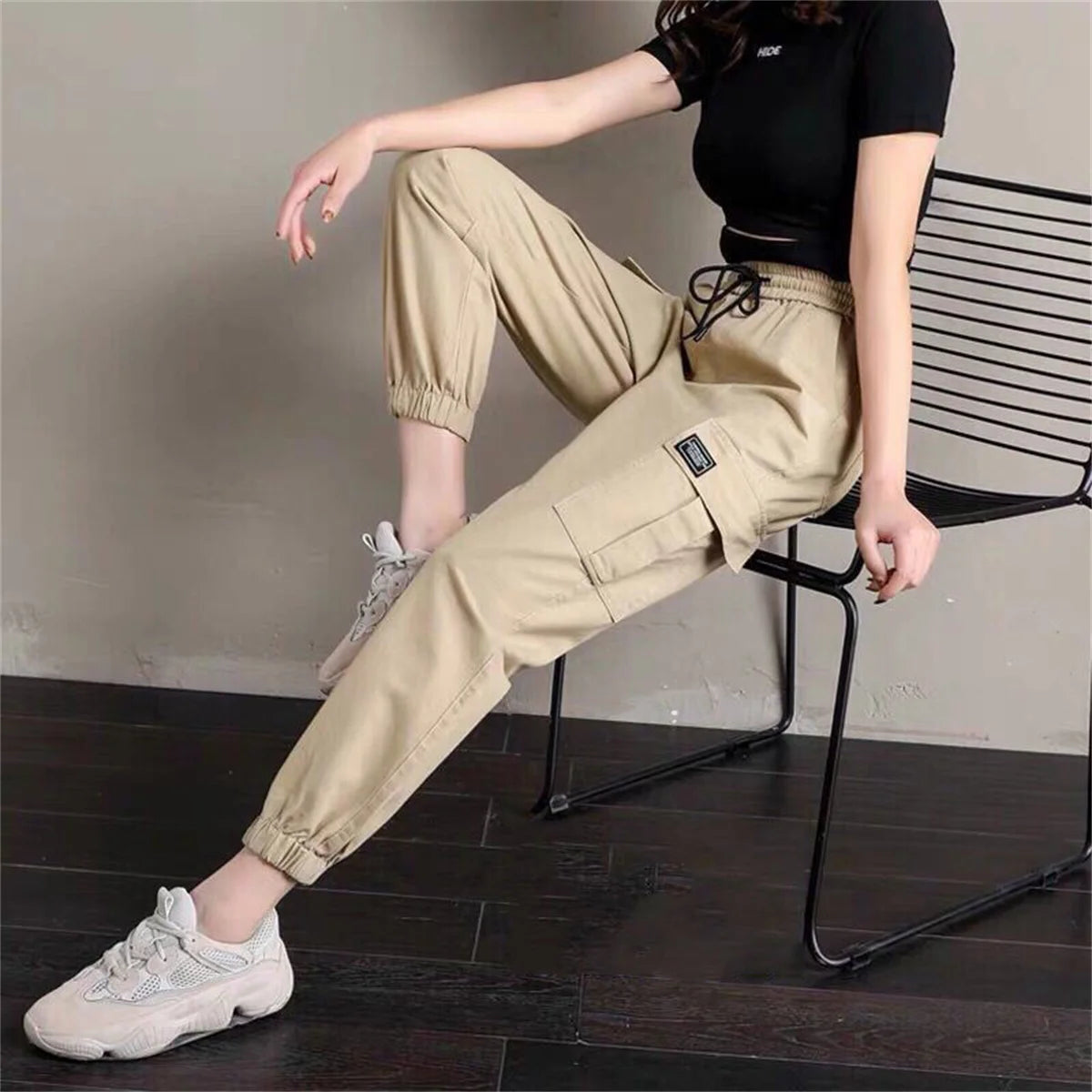 Women's Cool Cargo Joggers - High Waist Casual Pants
