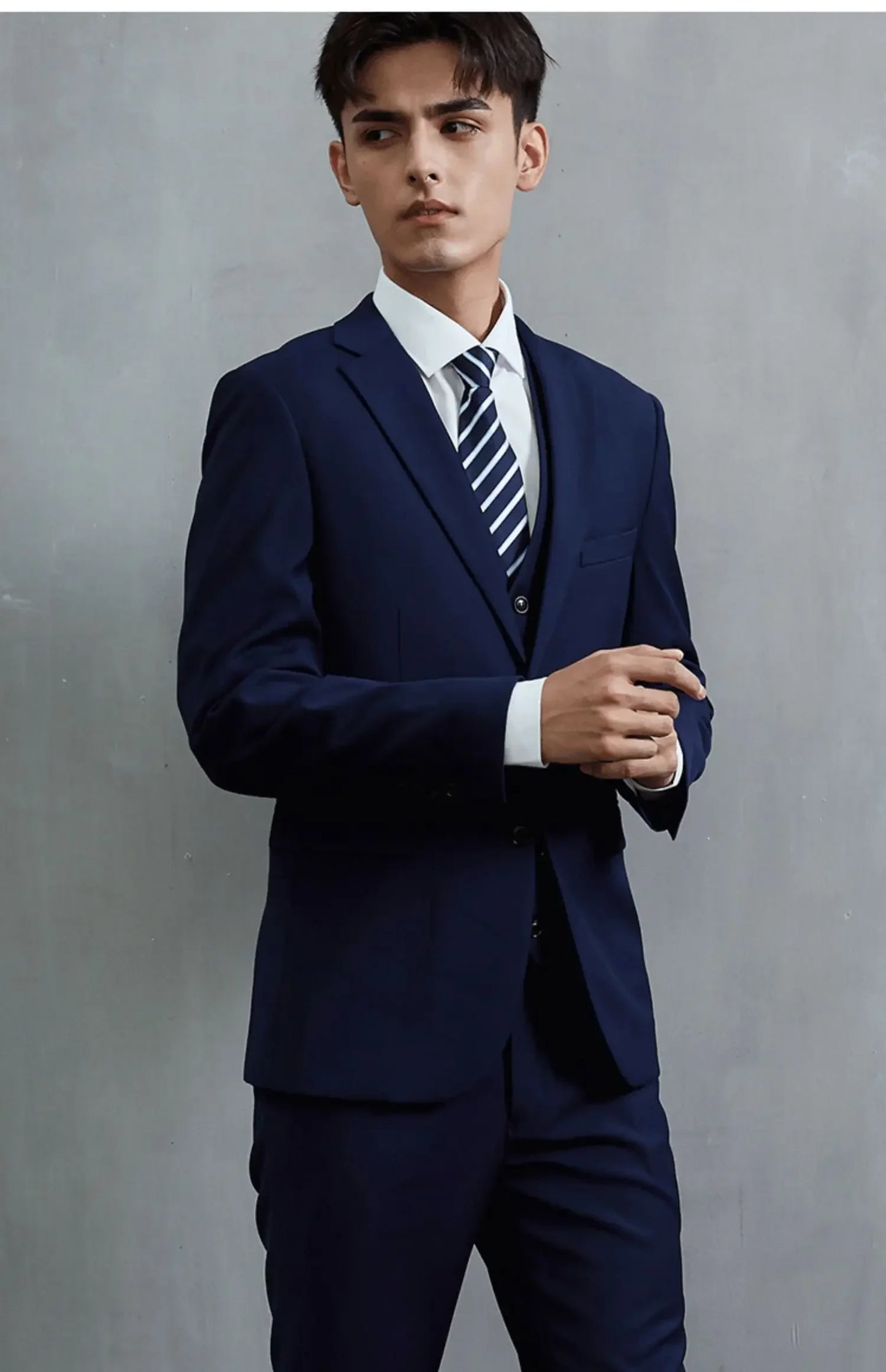 Men's Slim-Fit Business Wedding Suit 3-Piece Gentleman Fashion Set