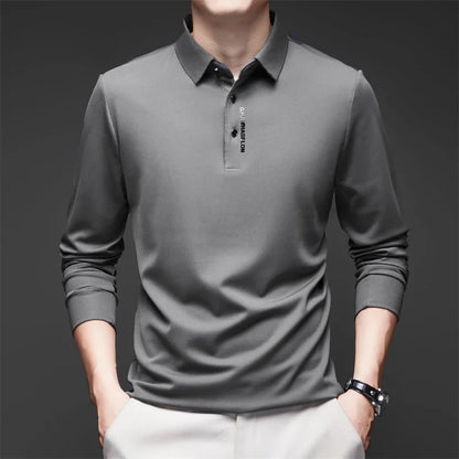 Men's Long Sleeve Polo Shirt Comfortable Fashionable Versatile