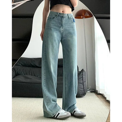 Korean High Waist Wide Leg Jeans for Women