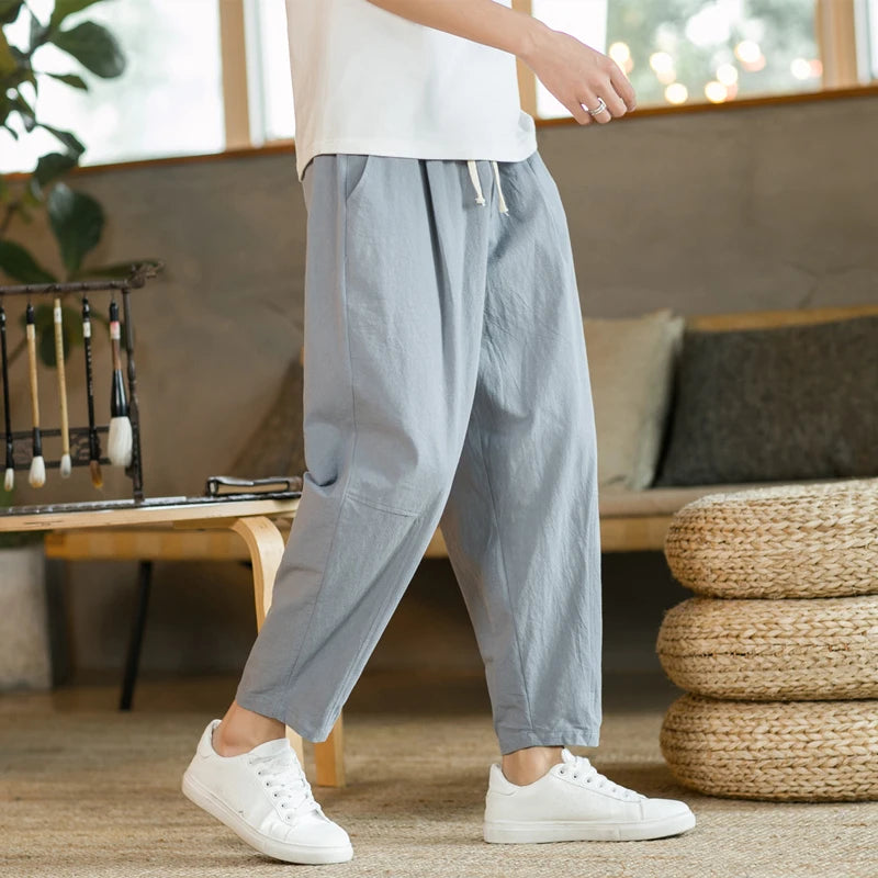 Men's Cotton Linen Casual Street Pants
