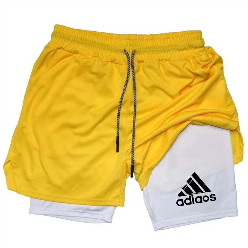 Men's 2-in-1 Compression Gym Shorts Quick Dry
