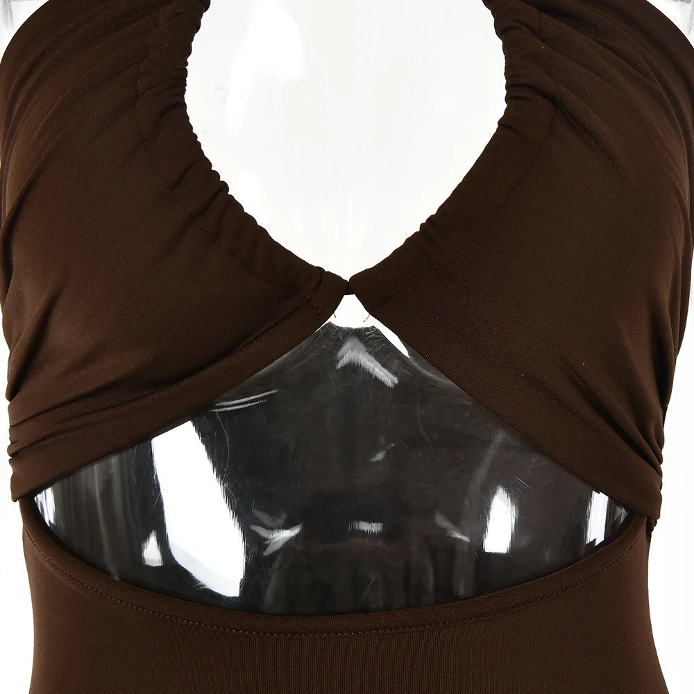 Sleeveless Sexy Midi Backless Slim Club Party Dress