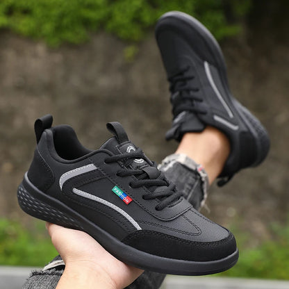 Italian PU leather men's sneakers, breathable summer fashion