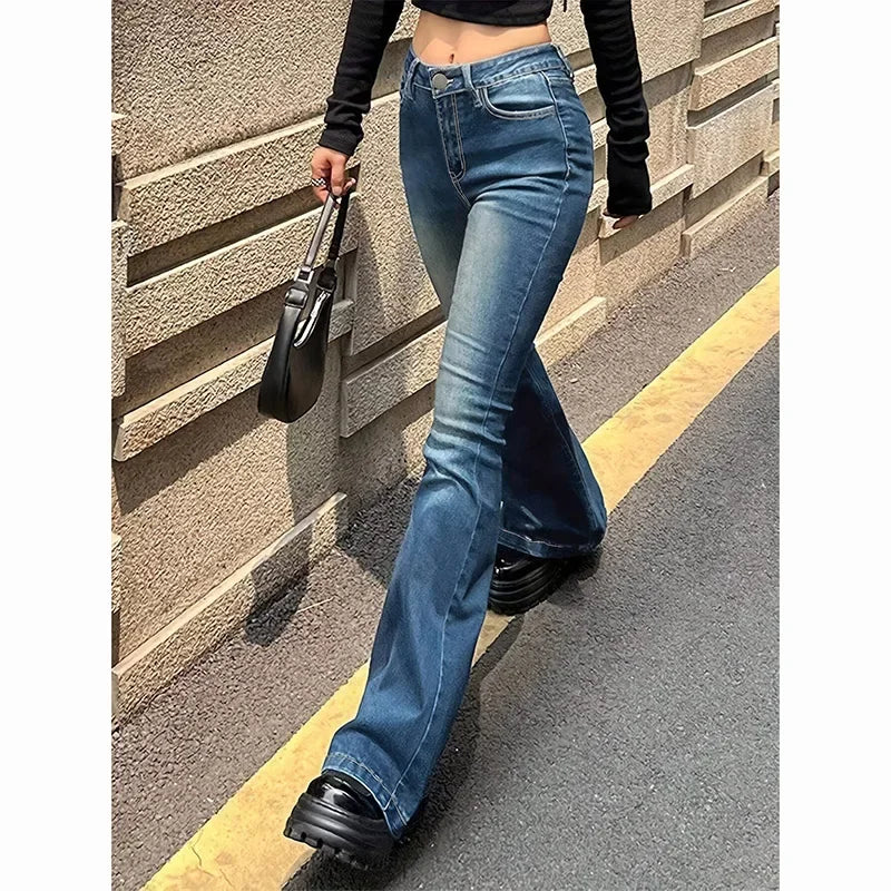 Women's High Waist Flared Jeans Stretch Bootcut Denim Pants