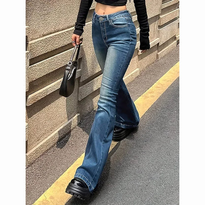 Women's High Waist Flared Jeans Stretch Bootcut Denim Pants