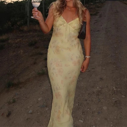 Sexy Summer Floral Dress – Sleeveless Backless 2025