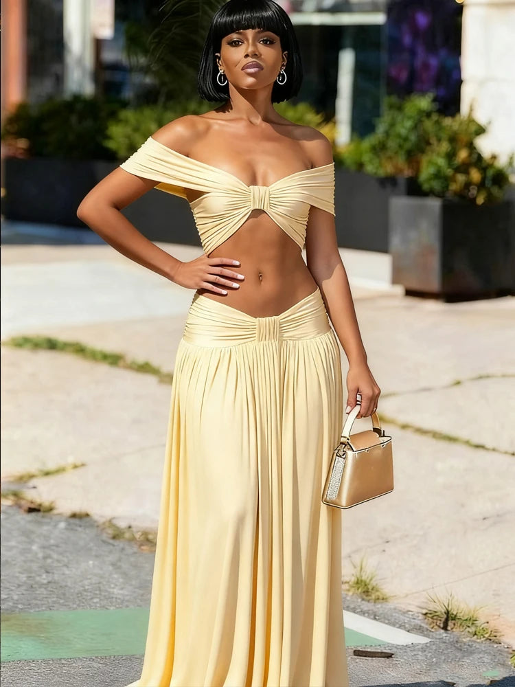 Weird Puss Patchwork 2-Piece Set – Backless Crop Top & Skirt