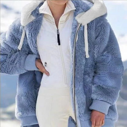 Women Winter Hoodie Zipper Cardigan Coat Warm Casual