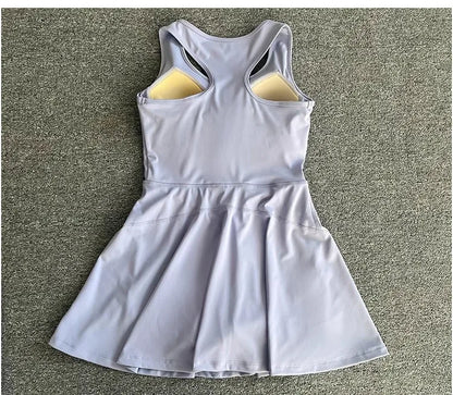 Tennis & Sports Zipper Fitness Dress – High Waist Slim Fit