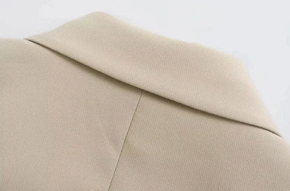 TRZA Women’s Elegant Blazer Coat – Double Breasted Loose Fit