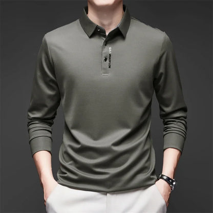 Men's Long Sleeve Polo Shirt Comfortable Fashionable Versatile