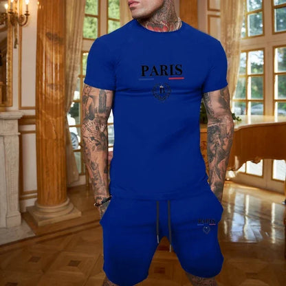 Men's Summer 2-Piece Set Sportswear – T-Shirt & Shorts