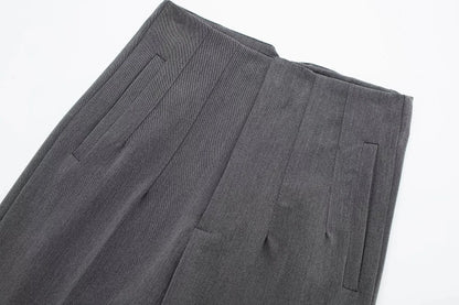 TRAFZA Women High Waist Slim Pants Office & Street Style 2024