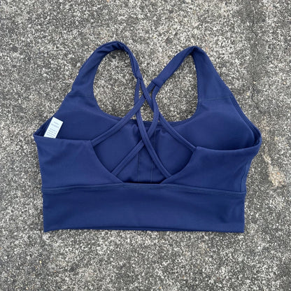 Soft solid yoga bra, shockproof, cross-back fitness top