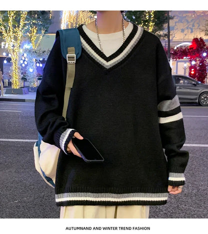 Men's, Korean V-neck Sweater Casual Autumn Winter Comfortable