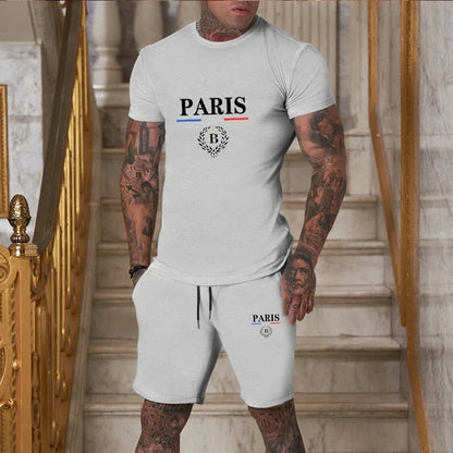 Men's Summer 2-Piece Set Sportswear – T-Shirt & Shorts