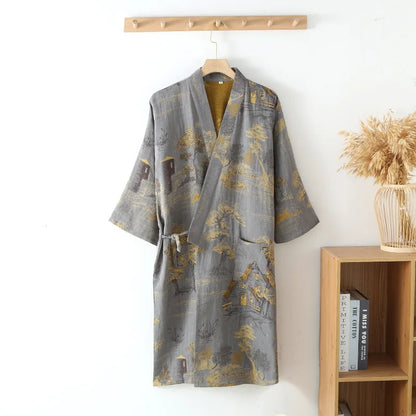 Men's Cotton Kimono Robe – Spring Roomwear