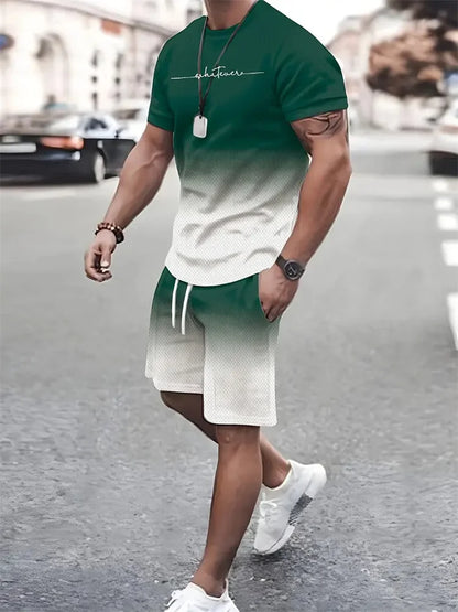 Men's Summer 2-Piece 3D T-Shirt & Shorts Set
