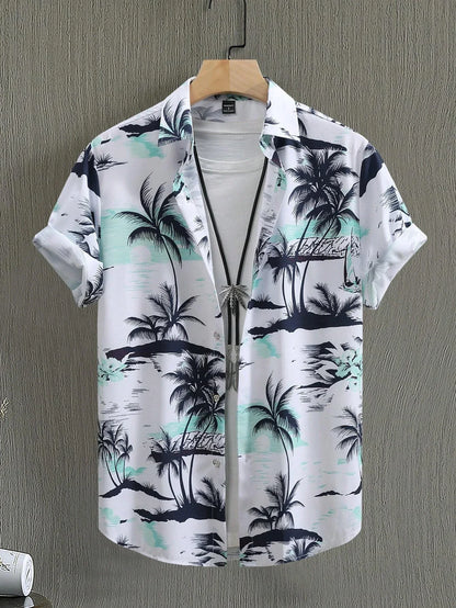 Luxury Hawaiian Shirt Men Vintage Slim Beach Fashion