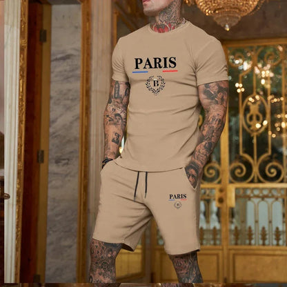 Men's Summer 2-Piece Set Sportswear – T-Shirt & Shorts