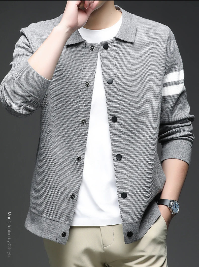 Men's sweater knitted cardigan autumn winter fashion versatile jacket casual