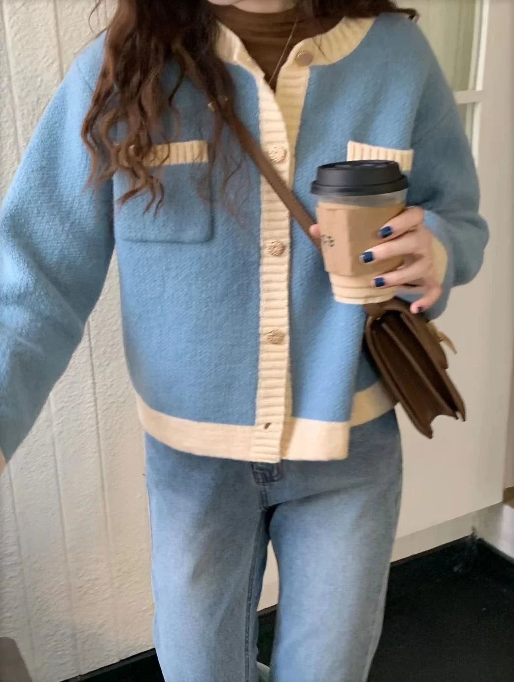 Autumn O-Neck Sweater Cardigan Women Knitted Jacket