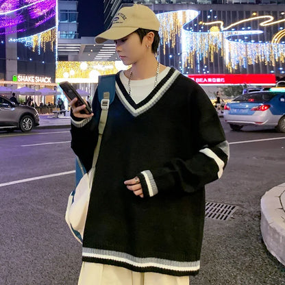 Men's, Korean V-neck Sweater Casual Autumn Winter Comfortable