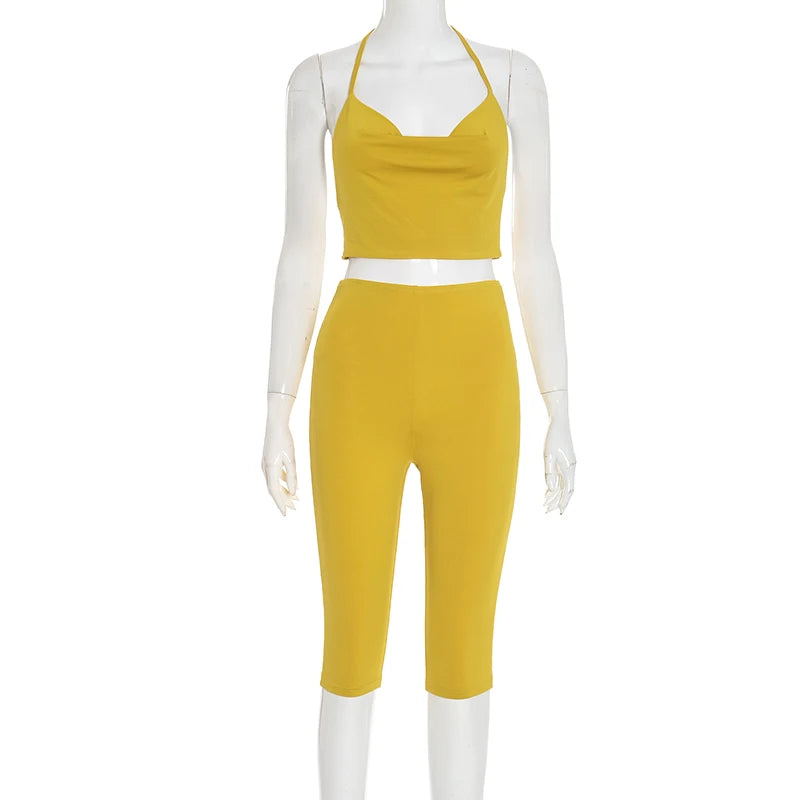 CUTENOVA Women Crop Top & Capri Set – Streetwear
