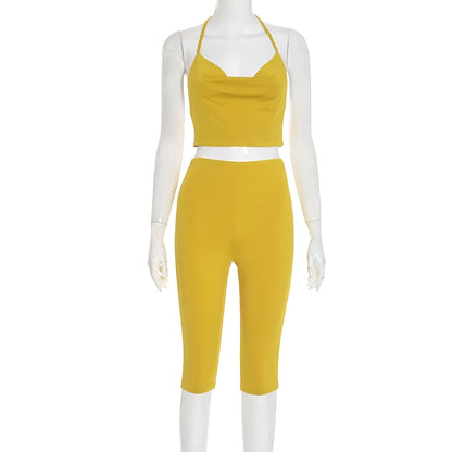 CUTENOVA Women Crop Top & Capri Set – Streetwear