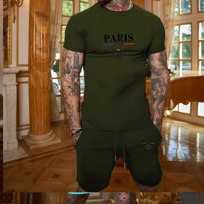 Men's Summer 2-Piece Set Sportswear – T-Shirt & Shorts