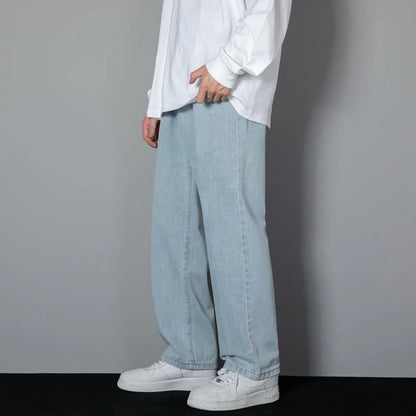Men's Korean Straight Denim Wide-Leg Jeans