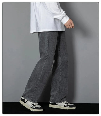 Men's Korean Straight Denim Wide-Leg Jeans