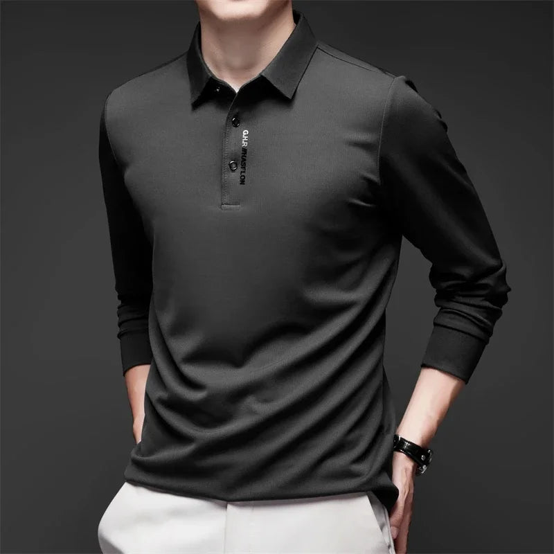 Men's Long Sleeve Polo Shirt Comfortable Fashionable Versatile