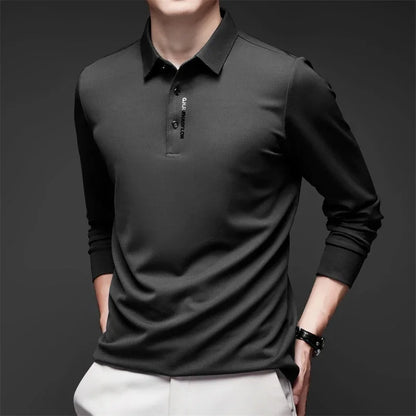 Men's Long Sleeve Polo Shirt Comfortable Fashionable Versatile