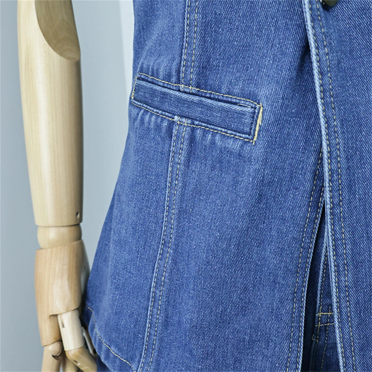 Women's Summer Denim Shorts Set Sleeveless Top & High Waist Shorts