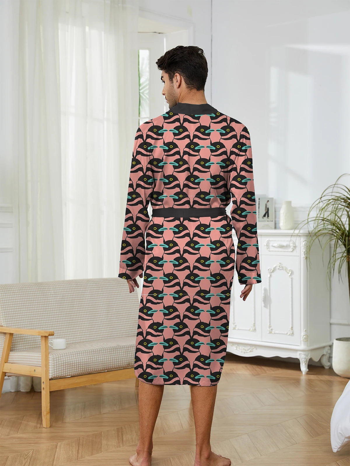 Men's 3D Penguin Quick-Dry Bathrobe