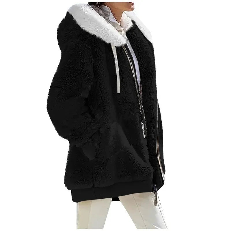Women's Winter Hooded Fleece Coat