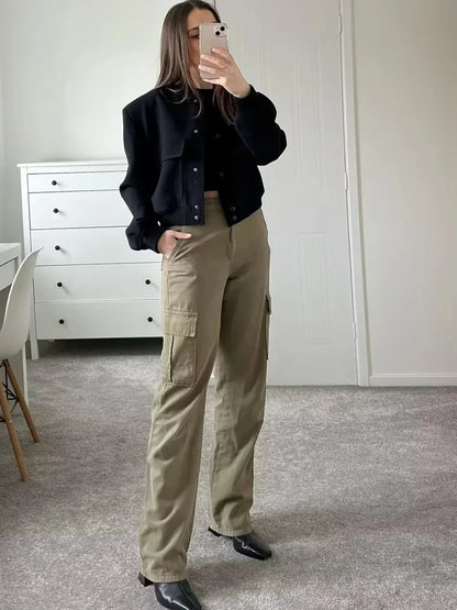 Women's White Bomber Jacket Autumn Winter Fashion