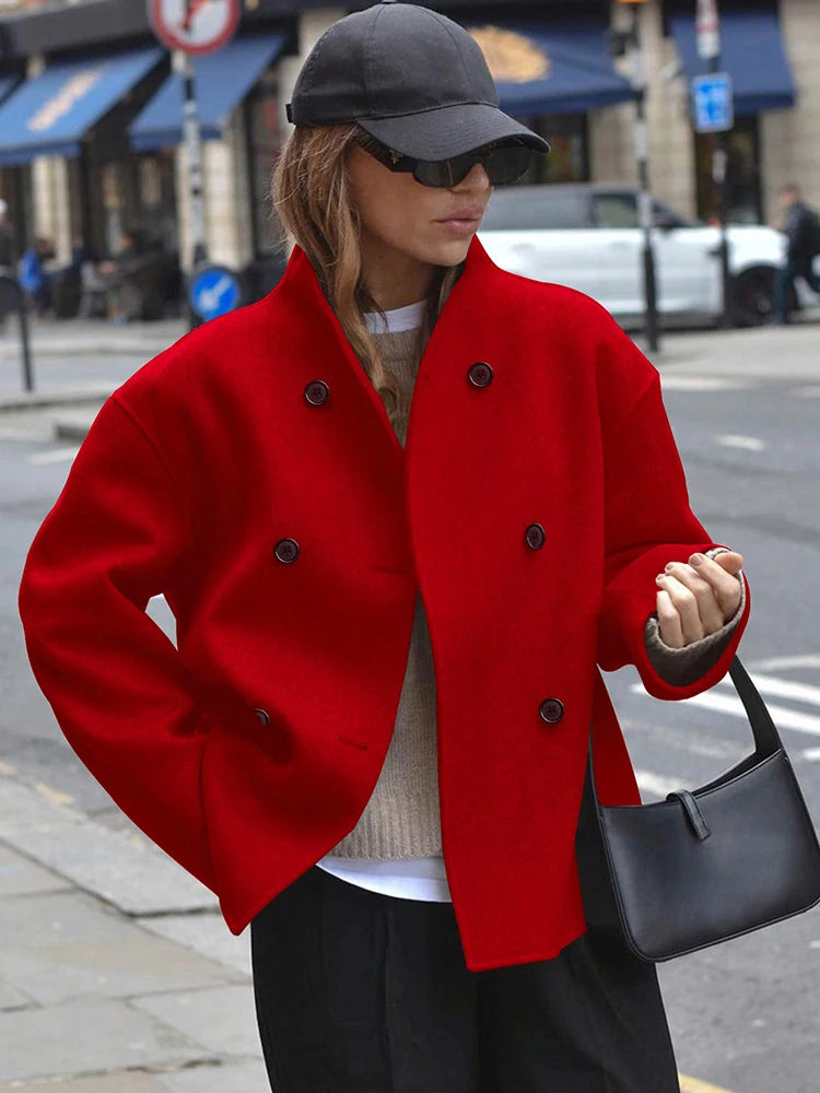 Stylish Women's Wool Coat Warm Autumn Winter Outerwear