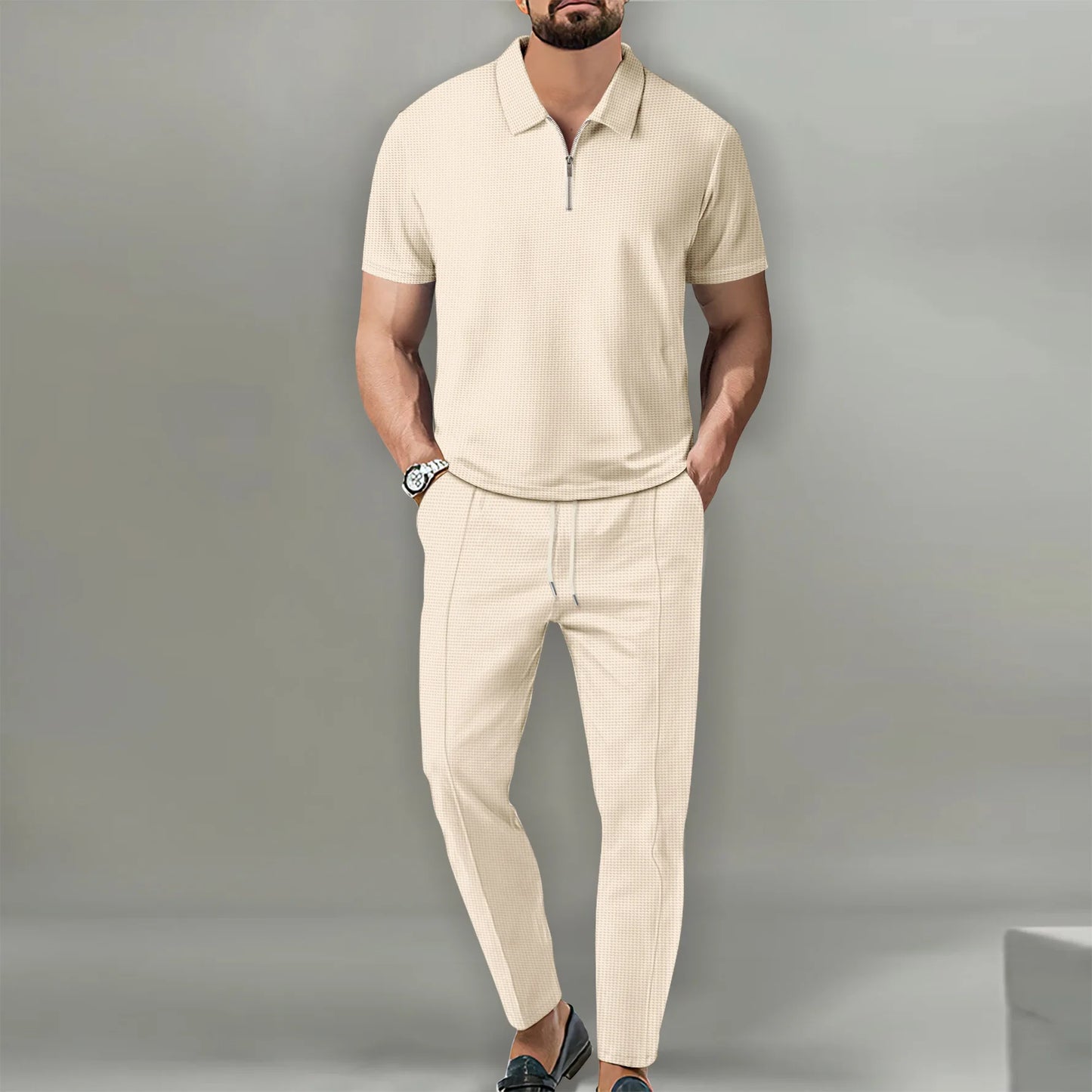 Men's 2-Piece Polo Set – Casual & Breathable 2025